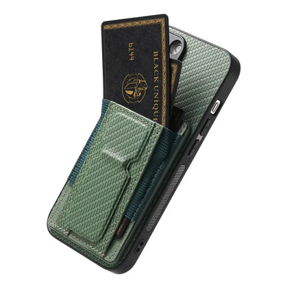 For iPhone 16 Pro Case Kickstand Card Holder Leather Back Cover