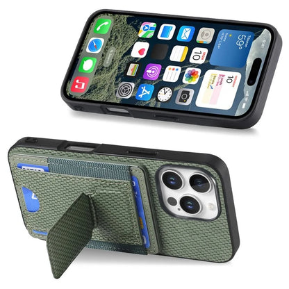 For iPhone 16 Pro Case Kickstand Card Holder Leather Back Cover