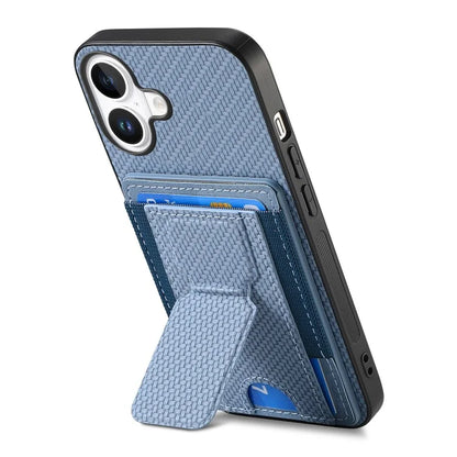 For iPhone 16 Plus Case Kickstand Card Holder Leather Back Cover