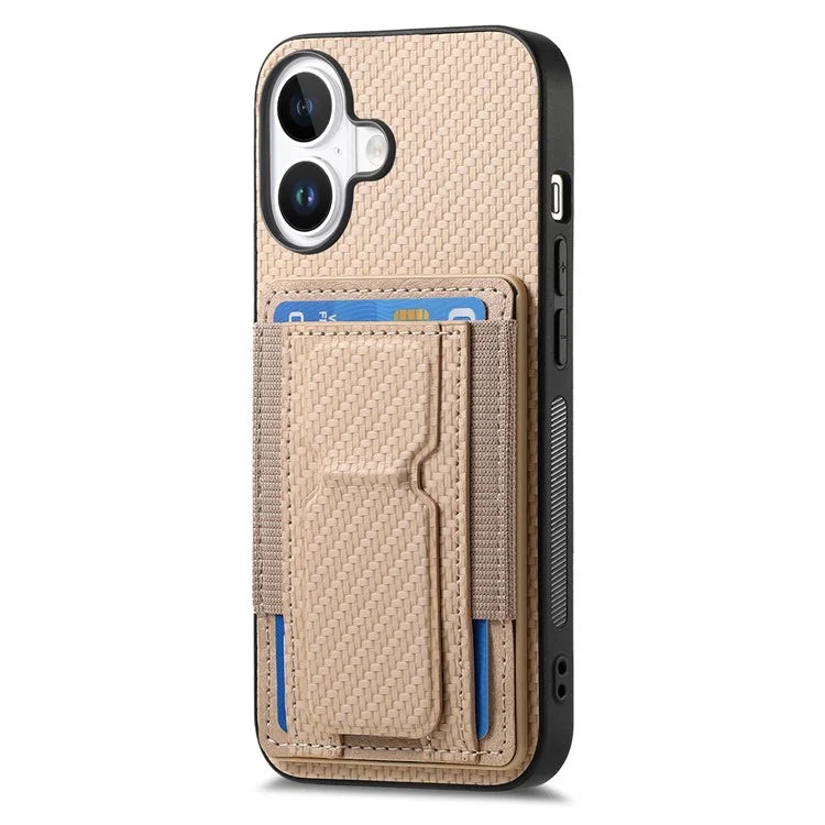 For iPhone 16 Plus Case Kickstand Card Holder Leather Back Cover