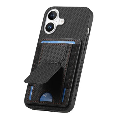 For iPhone 16 Case Kickstand Card Holder Leather Back Cover