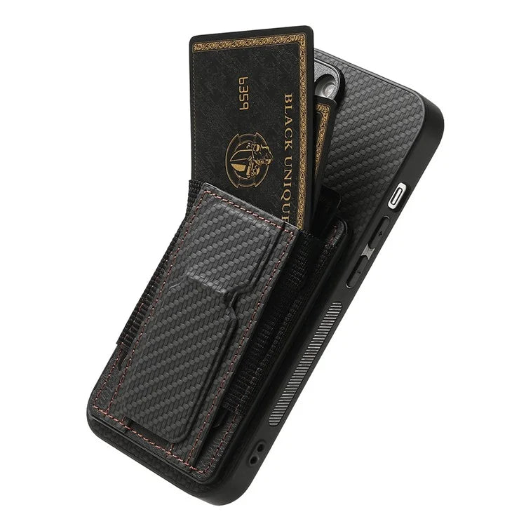 For iPhone 16 Case Kickstand Card Holder Leather Back Cover