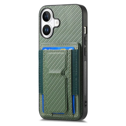 For iPhone 16 Case Kickstand Card Holder Leather Back Cover