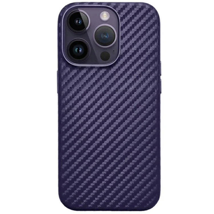 KZDOO For iPhone 16 Pro Max Case Compatible with MagSafe Carbon Fiber Texture PU+PC Phone Cover