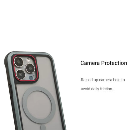 KZDOO For iPhone 16 Pro Max Case Compatible with MagSafe Metal Frame TPU+PC Phone Cover