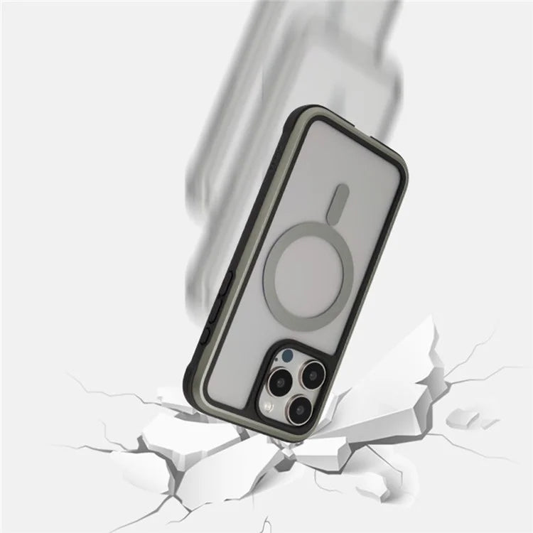 KZDOO For iPhone 16 Pro Max Case Compatible with MagSafe Metal Frame TPU+PC Phone Cover