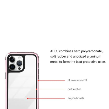 KZDOO For iPhone 16 Pro Case Shockproof TPU+PC+Metal Frame ARES Phone Cover