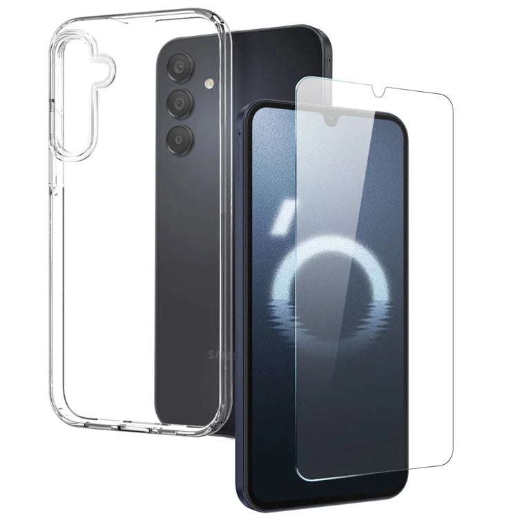NORTHJO For Samsung Galaxy A16 5G Clear Case Soft TPU Phone Cover with Tempered Glass Screen Protector