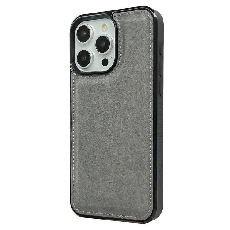 For iPhone 16 Pro Max Case Calf Texture PU Leather Anti-Fingerprint Back Phone Cover