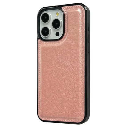 For iPhone 16 Pro Max Case Calf Texture PU Leather Anti-Fingerprint Back Phone Cover