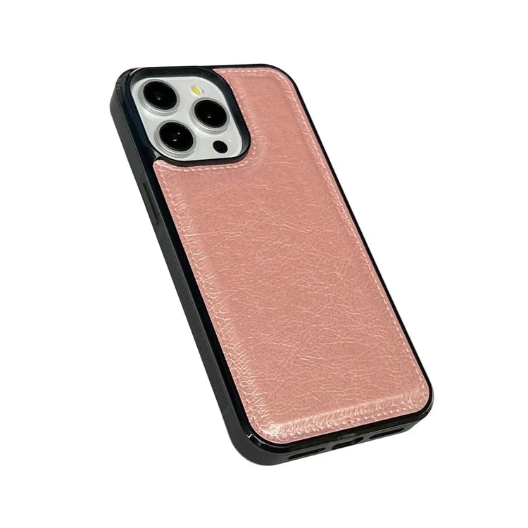For iPhone 16 Pro Max Case Calf Texture PU Leather Anti-Fingerprint Back Phone Cover