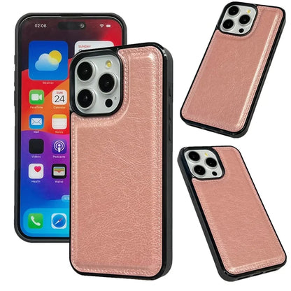 For iPhone 16 Pro Max Case Calf Texture PU Leather Anti-Fingerprint Back Phone Cover