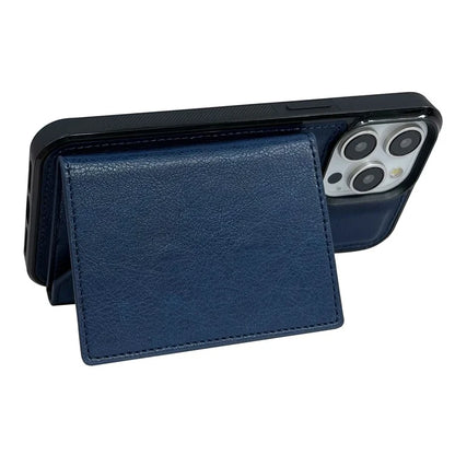For iPhone 16 Pro Case Card Bag Kickstand TPU+PU Phone Cover