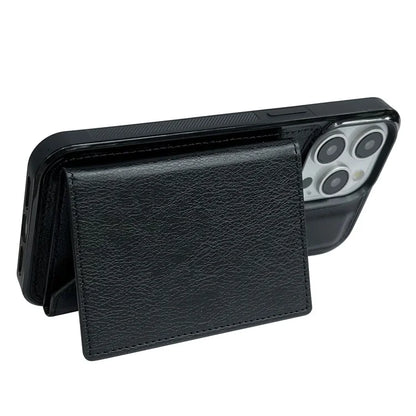 For iPhone 16 Pro Case Card Bag Kickstand TPU+PU Phone Cover