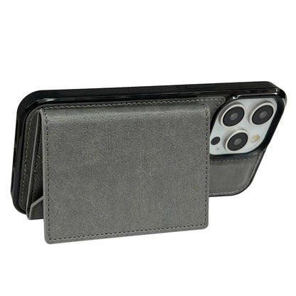 For iPhone 16 Pro Case Card Bag Kickstand TPU+PU Phone Cover