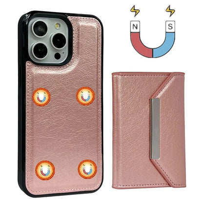 For iPhone 16 Pro Case Card Bag Kickstand TPU+PU Phone Cover