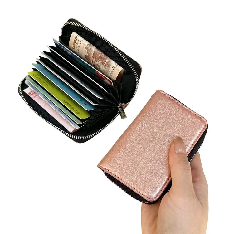 For iPhone 16 Pro Max Case Detachable Zipper Card Bag PU+TPU Kickstand Phone Case with Strap