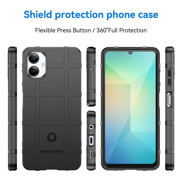 For Samsung Galaxy A06 Case Grid Design Soft TPU Scratch-Proof Phone Cover