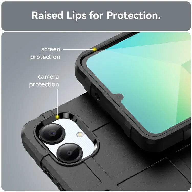 For Samsung Galaxy A06 Case Grid Design Soft TPU Scratch-Proof Phone Cover