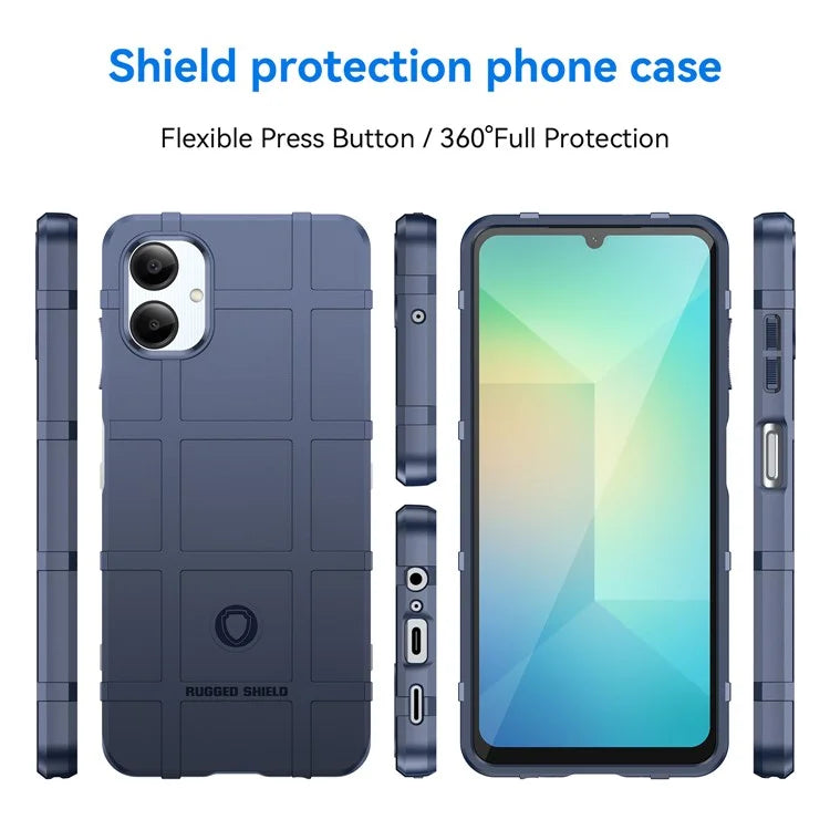 For Samsung Galaxy A06 Case Grid Design Soft TPU Scratch-Proof Phone Cover