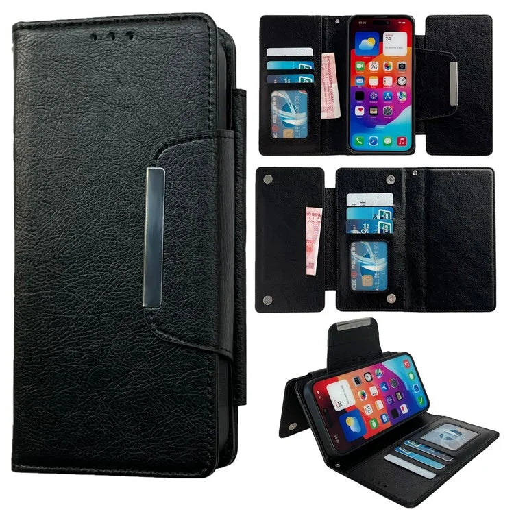 For iPhone 16 Pro Max Case Detachable 2-in-1 Magnetic Closure PU Leather Wallet Phone Case