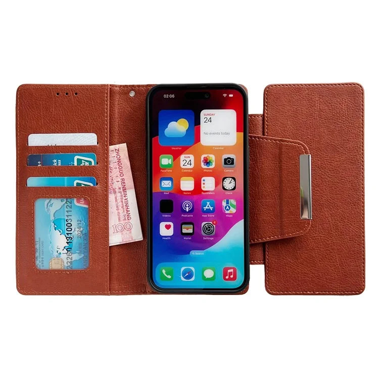 For iPhone 16 Pro Max Case Detachable 2-in-1 Magnetic Closure PU Leather Wallet Phone Case