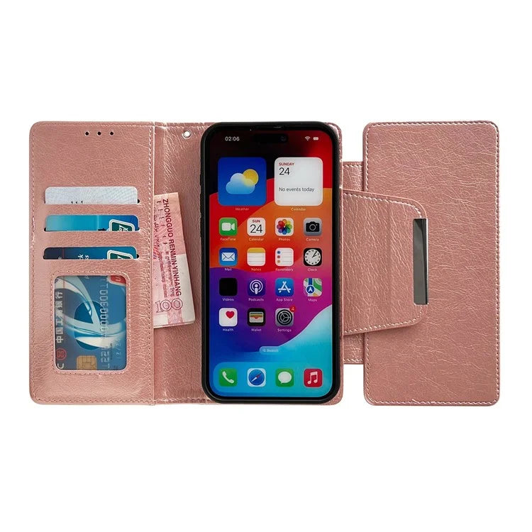For iPhone 16 Pro Max Case Detachable 2-in-1 Magnetic Closure PU Leather Wallet Phone Case