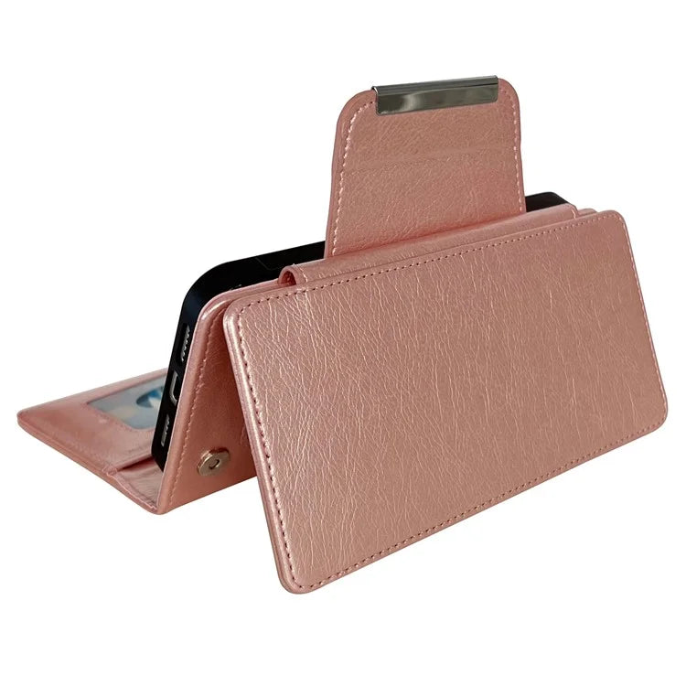 For iPhone 16 Pro Max Case Detachable 2-in-1 Magnetic Closure PU Leather Wallet Phone Case