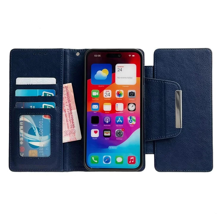For iPhone 16 Pro Max Case Detachable 2-in-1 Magnetic Closure PU Leather Wallet Phone Case