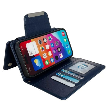 For iPhone 16 Pro Max Case Detachable 2-in-1 Magnetic Closure PU Leather Wallet Phone Case