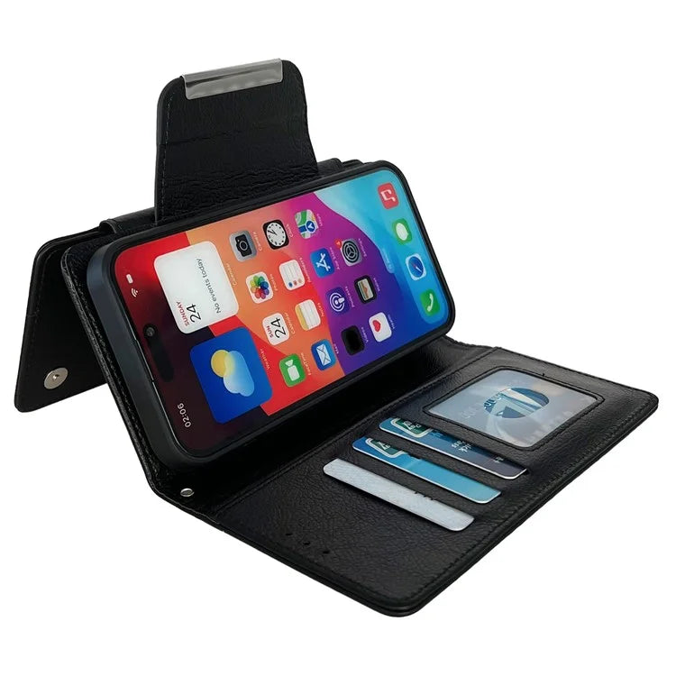 For iPhone 16 Plus Case Detachable 2-in-1 Magnetic Closure PU Leather Wallet Phone Case