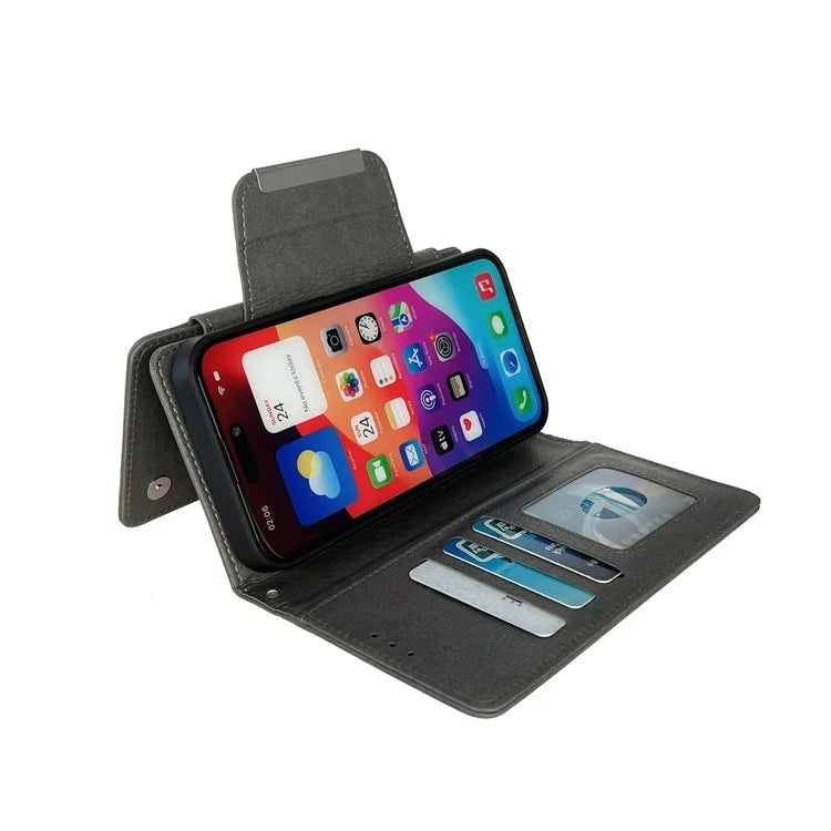 For iPhone 16 Plus Case Detachable 2-in-1 Magnetic Closure PU Leather Wallet Phone Case
