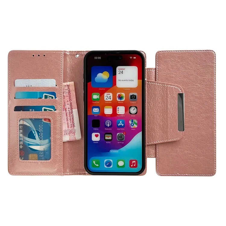For iPhone 16 Plus Case Detachable 2-in-1 Magnetic Closure PU Leather Wallet Phone Case