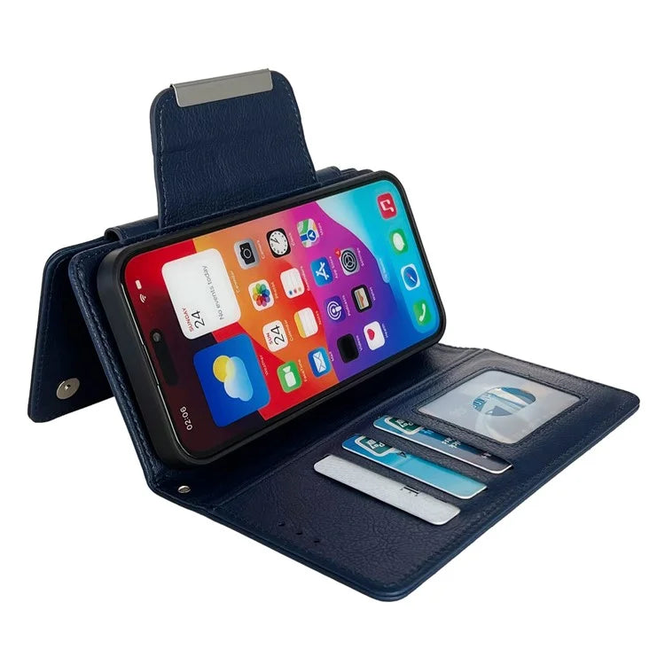 For iPhone 16 Plus Case Detachable 2-in-1 Magnetic Closure PU Leather Wallet Phone Case