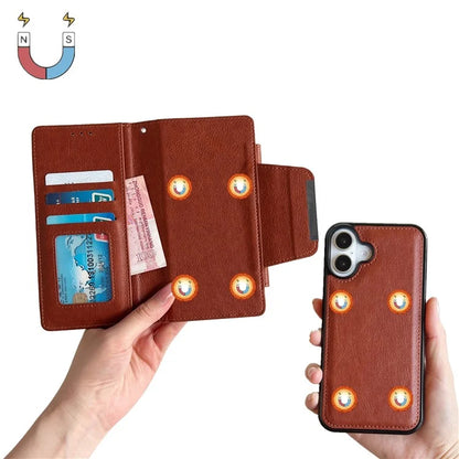For iPhone 16 Plus Case Detachable 2-in-1 Magnetic Closure PU Leather Wallet Phone Case