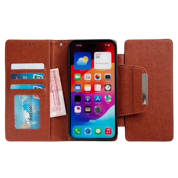 For iPhone 16 Plus Case Detachable 2-in-1 Magnetic Closure PU Leather Wallet Phone Case