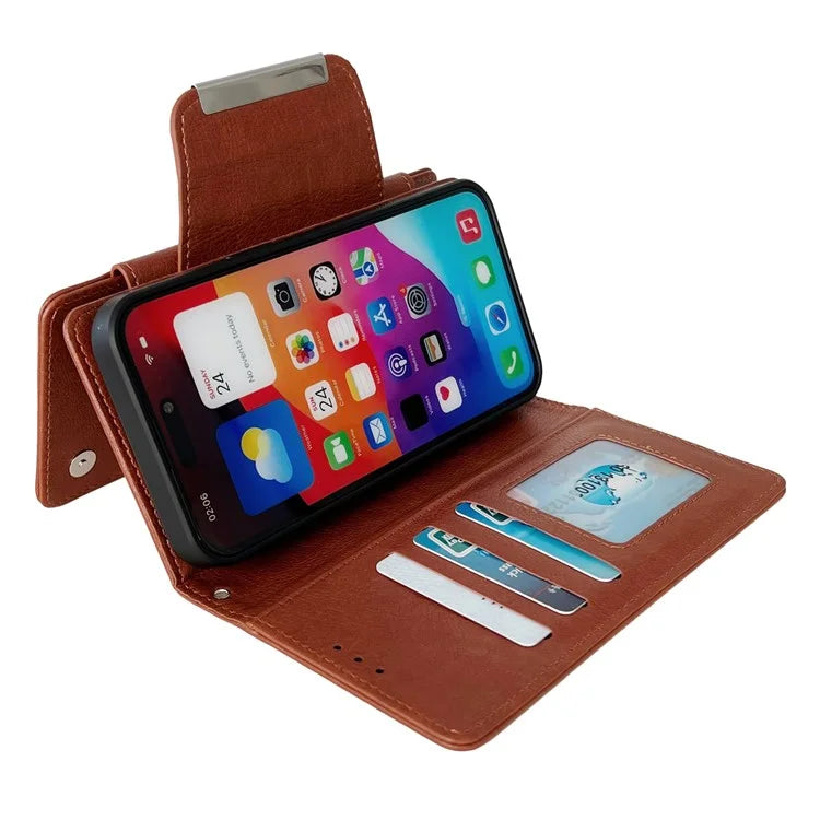 For iPhone 16 Plus Case Detachable 2-in-1 Magnetic Closure PU Leather Wallet Phone Case