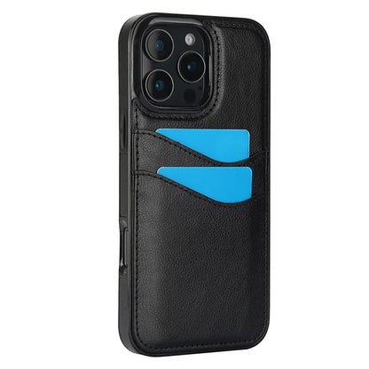 For iPhone 16 Pro Max Case Card Slot Slim-Fit PU+TPU Mobile Cover