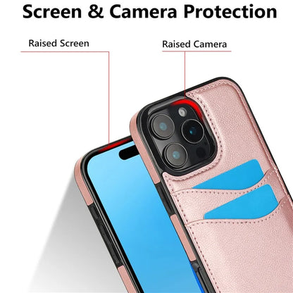 For iPhone 16 Pro Max Case Card Slot Slim-Fit PU+TPU Mobile Cover