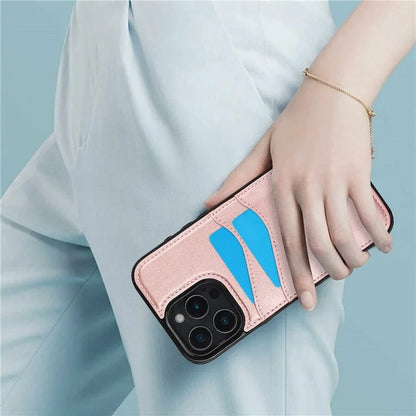 For iPhone 16 Pro Max Case Card Slot Slim-Fit PU+TPU Mobile Cover