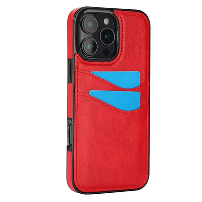 For iPhone 16 Pro Max Case Card Slot Slim-Fit PU+TPU Mobile Cover