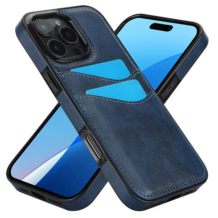 For iPhone 16 Pro Max Case Card Slot Slim-Fit PU+TPU Mobile Cover