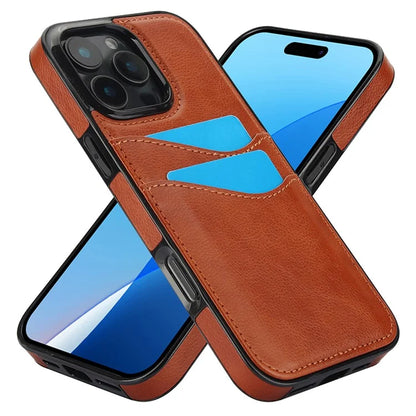 For iPhone 16 Pro Max Case Card Slot Slim-Fit PU+TPU Mobile Cover