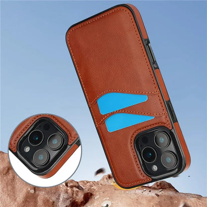 For iPhone 16 Pro Max Case Card Slot Slim-Fit PU+TPU Mobile Cover