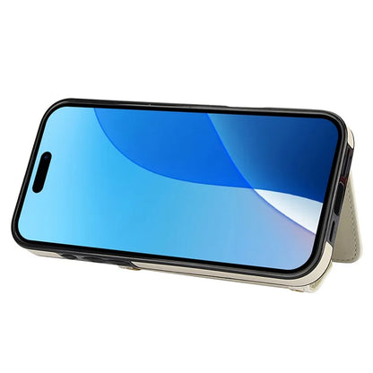 For iPhone 16 Pro Case Card Holders RFID Blocking PU Leather+TPU Phone Cover with Shoulder Strap