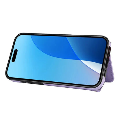 For iPhone 16 Pro Case Card Holders RFID Blocking PU Leather+TPU Phone Cover with Shoulder Strap