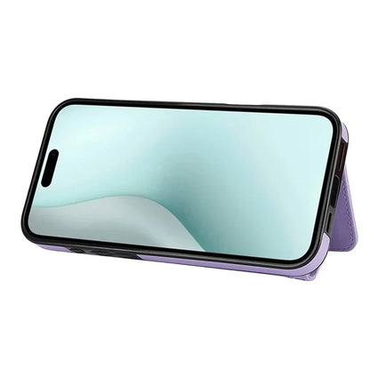 For iPhone 16 Plus Case Card Holders RFID Blocking PU Leather+TPU Phone Cover with Shoulder Strap
