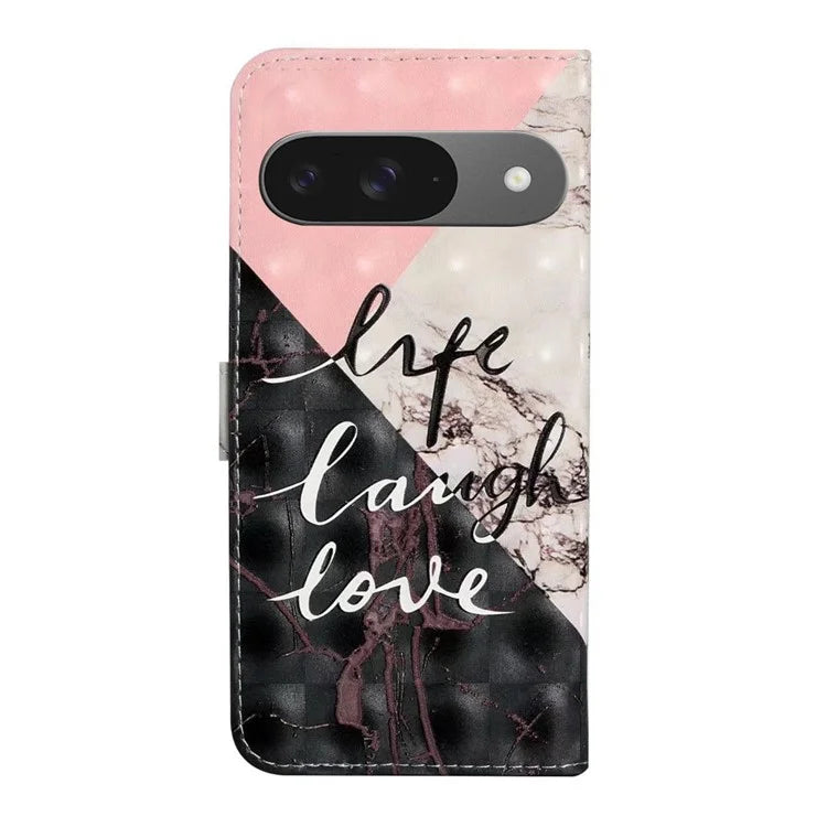 For Google Pixel 9 / Pixel 9 Pro Case 3D Creative Pattern PU Leather Stand Phone Cover