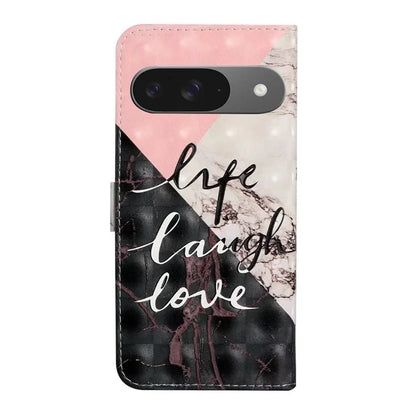For Google Pixel 9 / Pixel 9 Pro Case 3D Creative Pattern PU Leather Stand Phone Cover