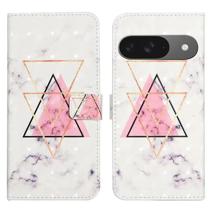 For Google Pixel 9 / Pixel 9 Pro Case 3D Creative Pattern PU Leather Stand Phone Cover